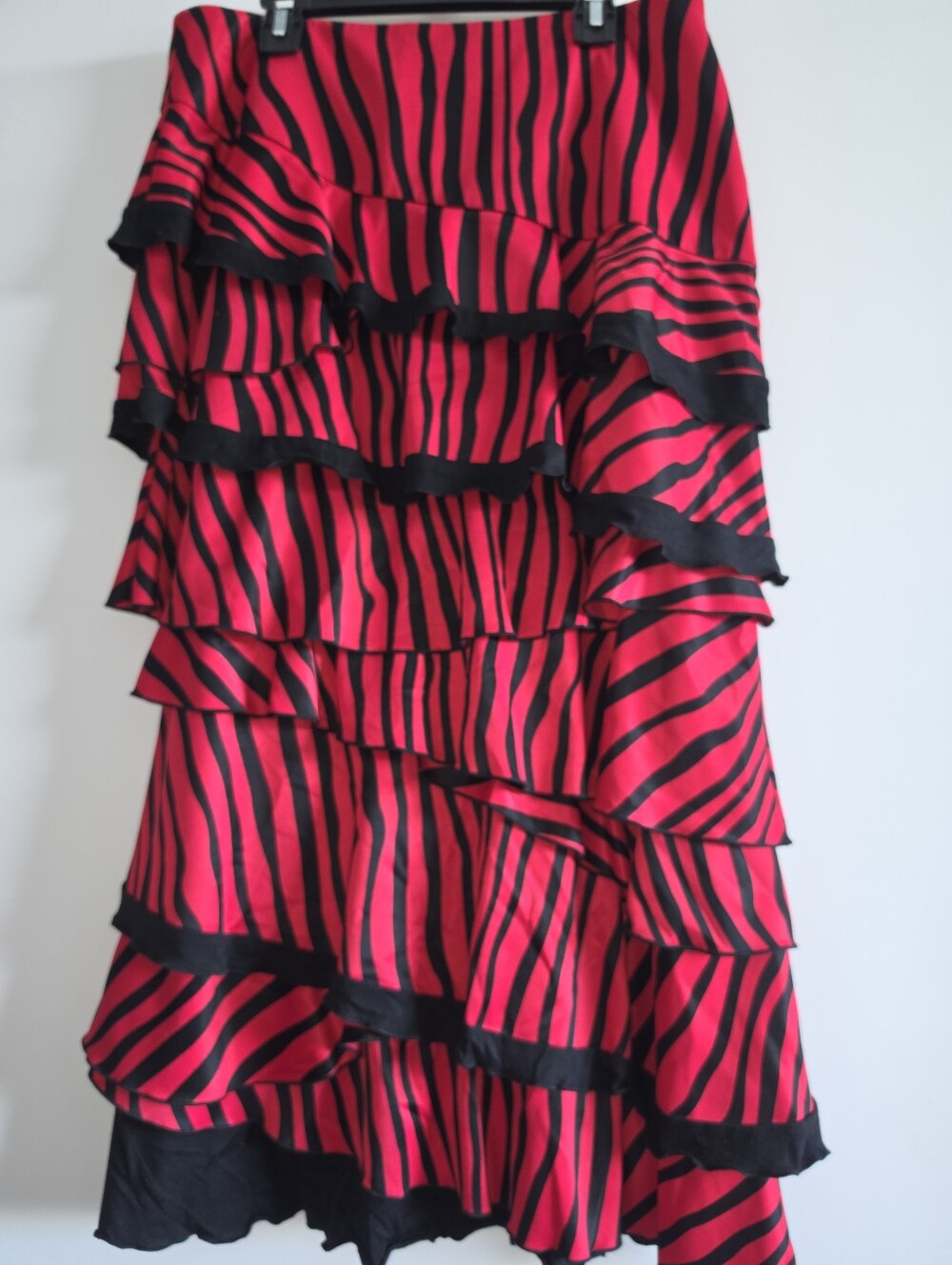 Sharon Tang Red And Black Ruffle Skirt